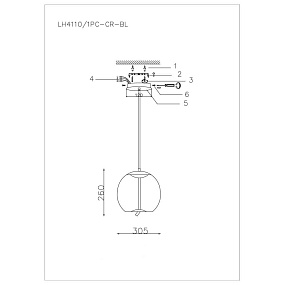 Подвесной светодиодный светильник Lumien Hall Avila LH4110/1PC-CR-BL