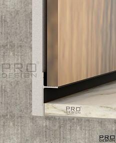 Теневой плинтус Pro Design Panel 7208 черный  380 анодированный муар 